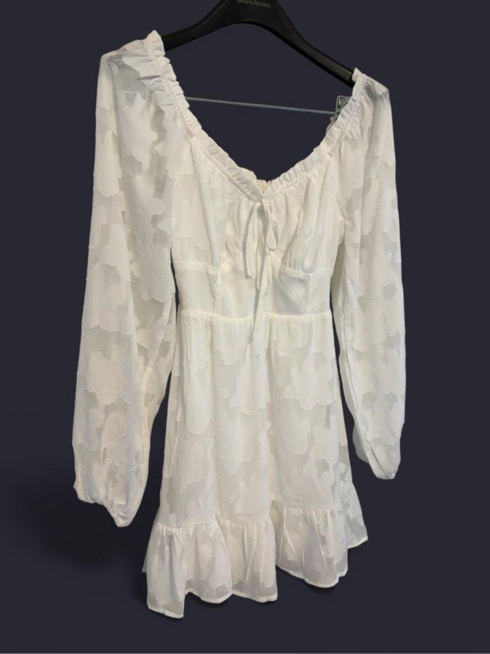 Altard State White Floral Burnout Mini Dress